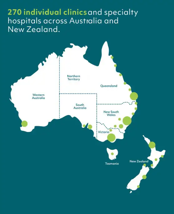 map of locations in Australia and New Zealand